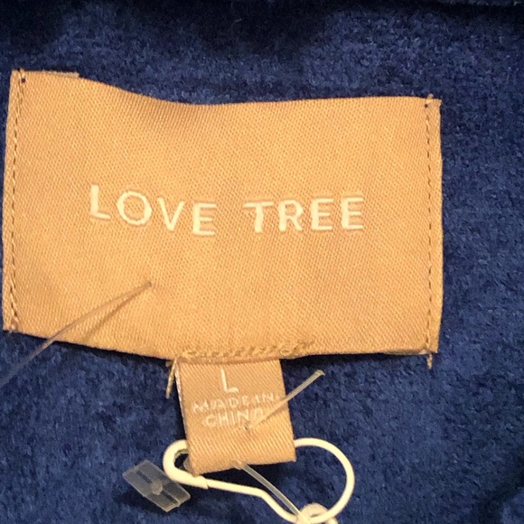 Womens LOVE TREE High Quality Faux Fur Periwinkle Blue Sweater Jacket Size L NWT - Picture 3 of 10